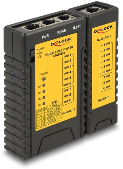 Delock cable tester RJ45 RJ12 POE