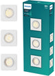 Philips led philips peridot inbouwspot - gu10 fitting - wit - vierkant - richtbare spot - 3-pack