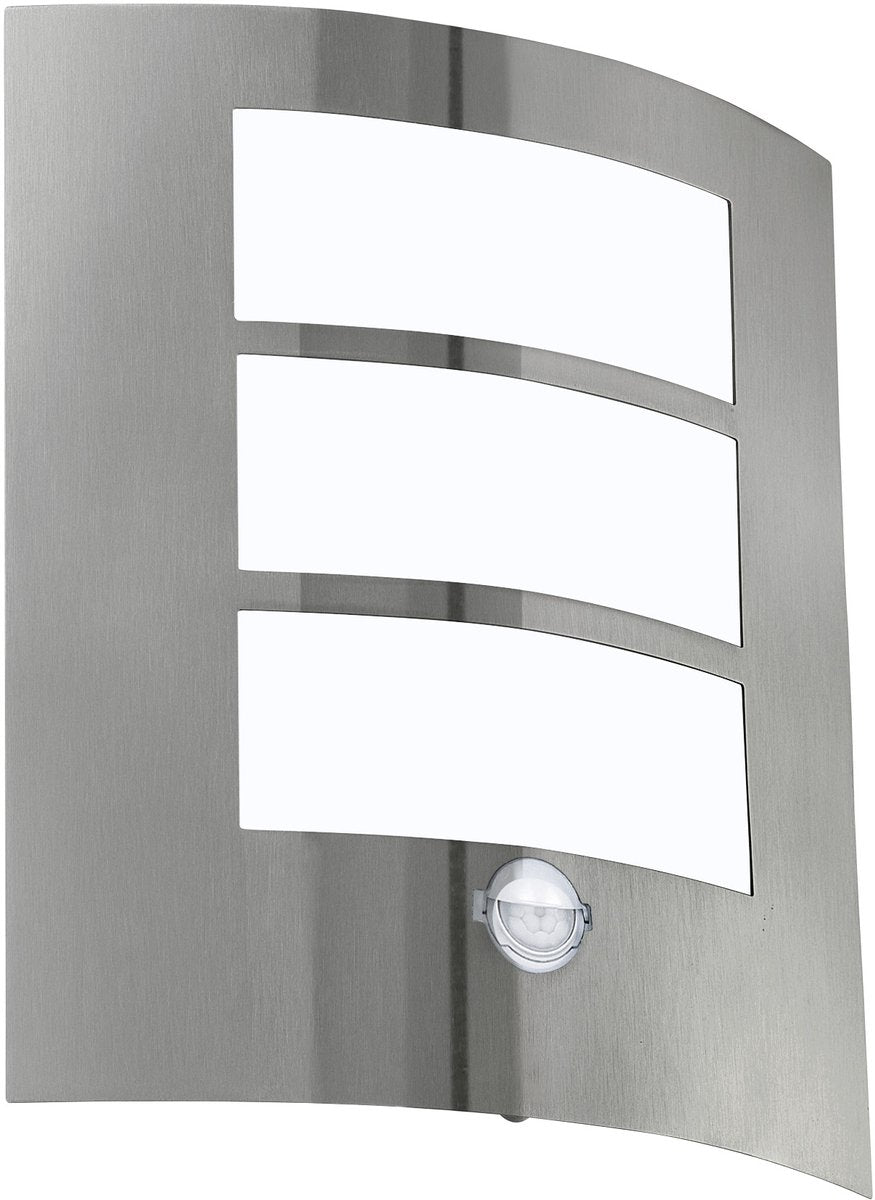 Eglo city wandlamp buiten - e27 - 26 cm - bewegingssensor - rvs
