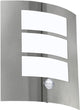 Eglo city wandlamp buiten - e27 - 26 cm - bewegingssensor - rvs