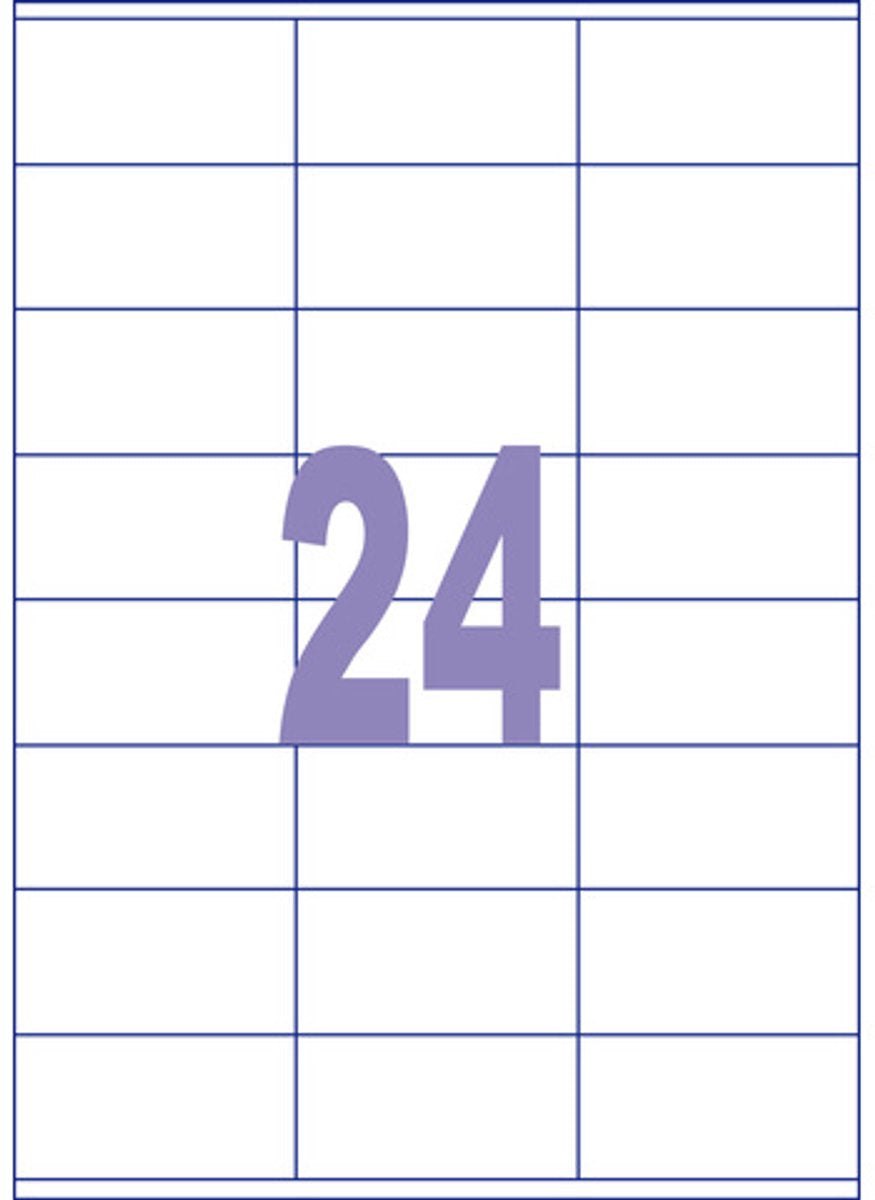 Kangaro etiket - inkjet laser kopieer - 70x36mm - 25 vel - 24 stickers per vel