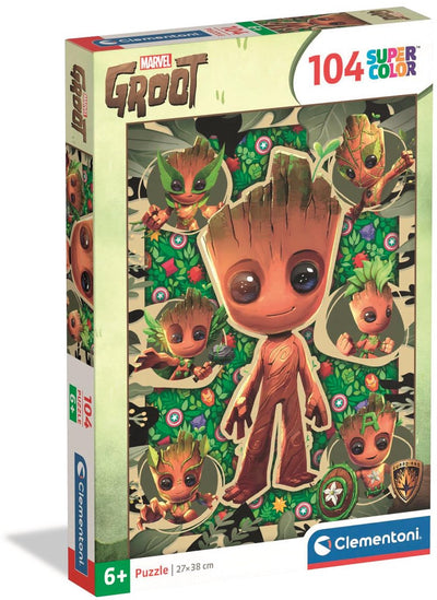 Clementoni - puzzle - 104 pezzi - marvel large - puzzle per bambini - dai 6 anni