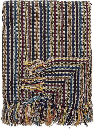 Bloomingville plaid lazzario blauw 160x130cm