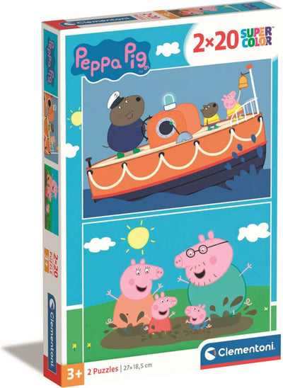Puzzle clementoni puzzle Super Color Peppa Pig, 2x20st.