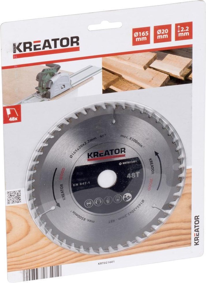 Kreator krt021601 lama per sega ad immersione legno 165mm 48t