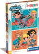 Clementoni - rompecabezas - 2x60 piezas - dc comics superfriends - rompecabezas para niños - supercolor
