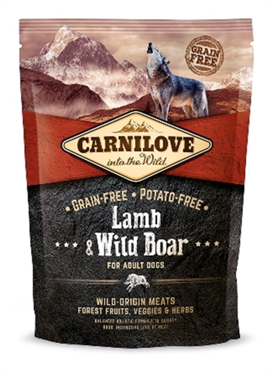 Carnilove hondenvoer - lam en wildzwijn - graanvrij, 1.5kg, holistische voeding