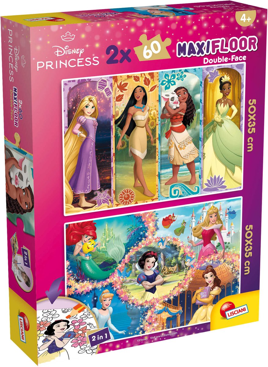Lisciani disney puzzle df maxifloor 2 x 60 princess