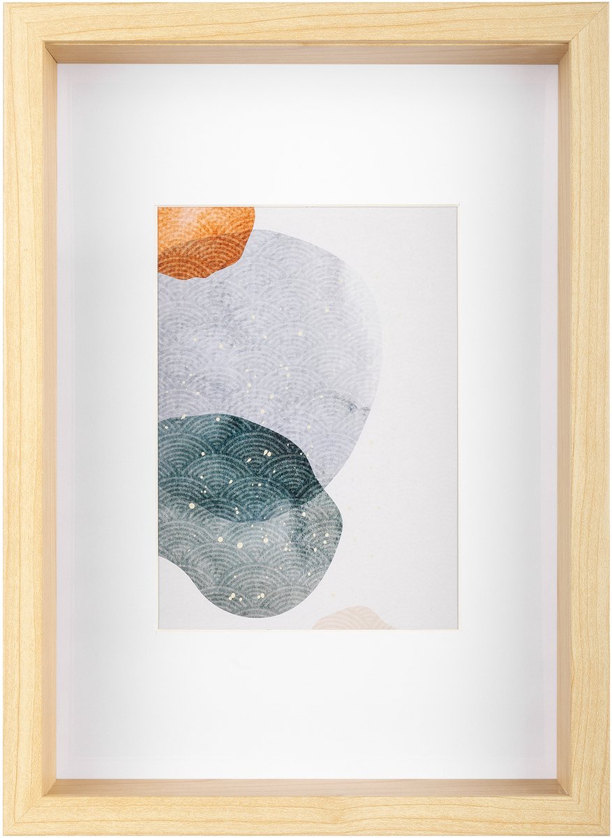 Walther shape - 3d fsc houten lijst - fotoformaat 21x29,7cm - kunstglas - berken