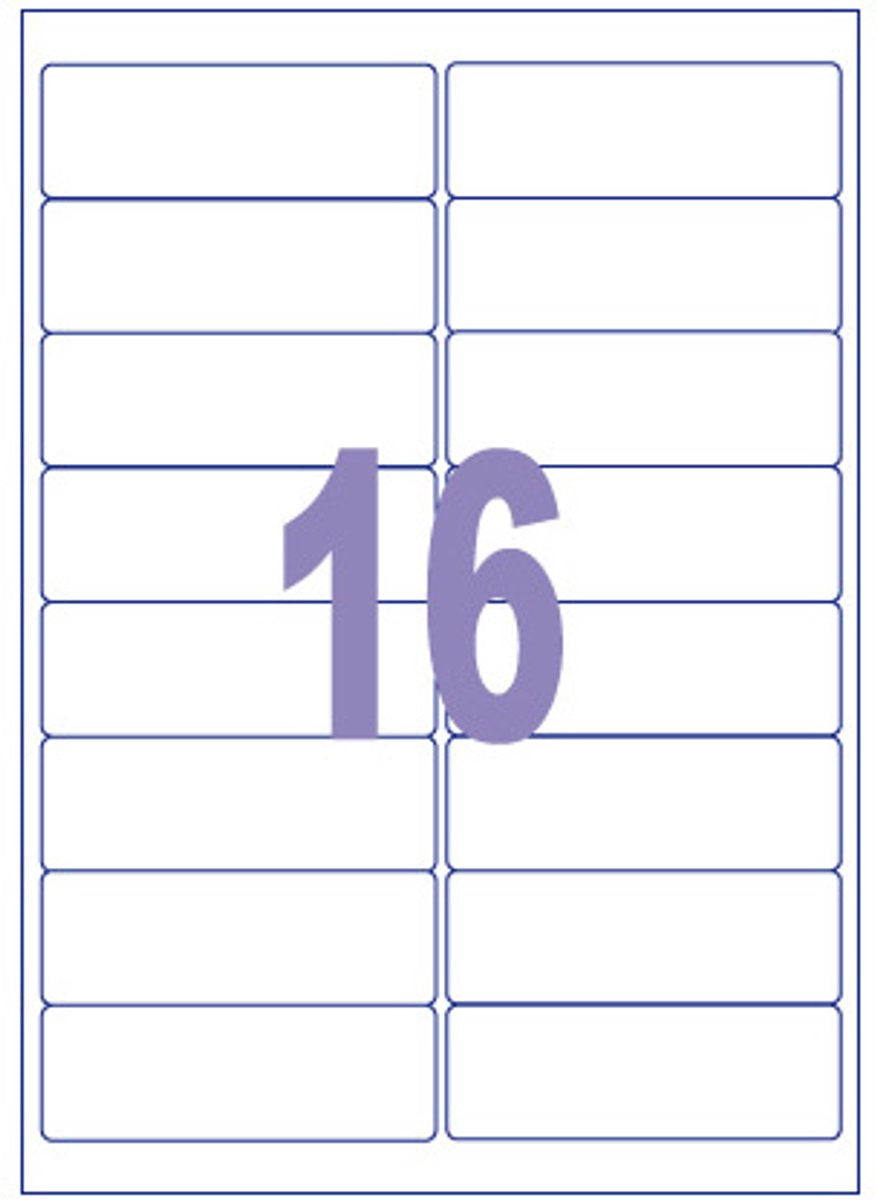 Kangaro etiket -inkjet laser kopieer - 99,1x33,9mm - 100 vel - 16 stickers per vel