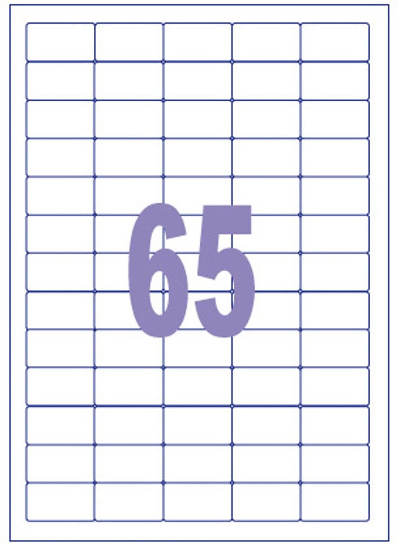 Kangaro etiket - inkjet laser kopieer - 38,1x21,2mm - 100 vel - 65 stickers per vel - k-3821