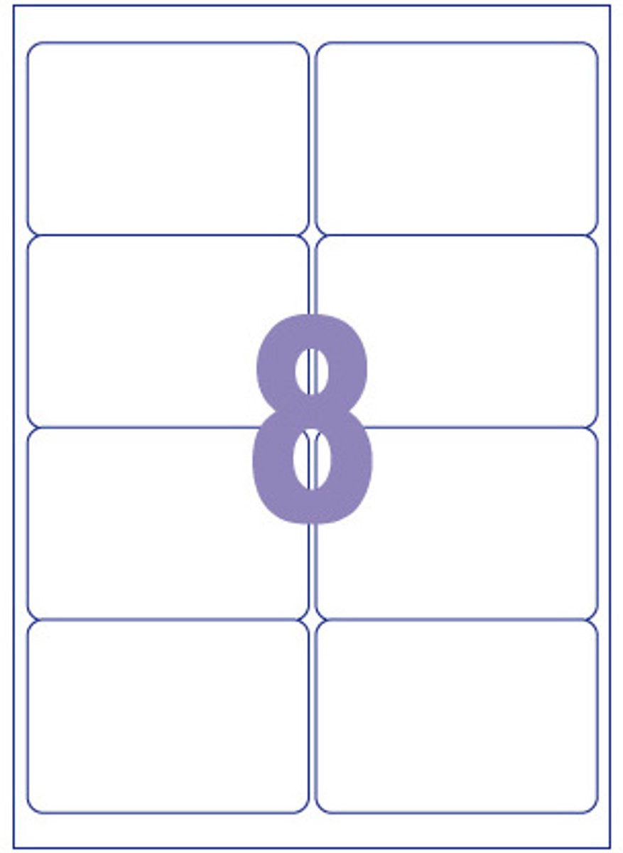 Kangaro etiket - inkjet laser kopieer - 99,1x67,7mm - 100 vel - 8 stickers per vel