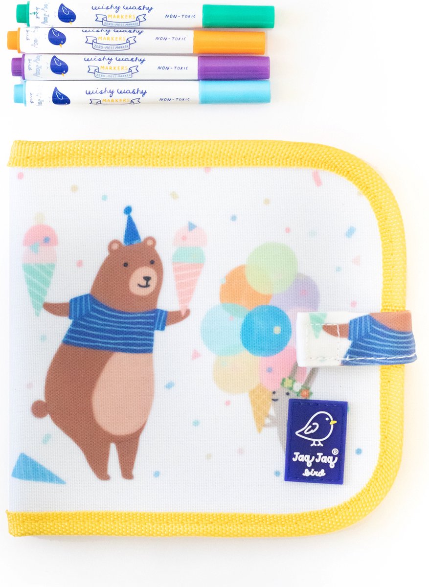 Jaq jaq bird coloring book mini doodle it and go - bear - erasable.