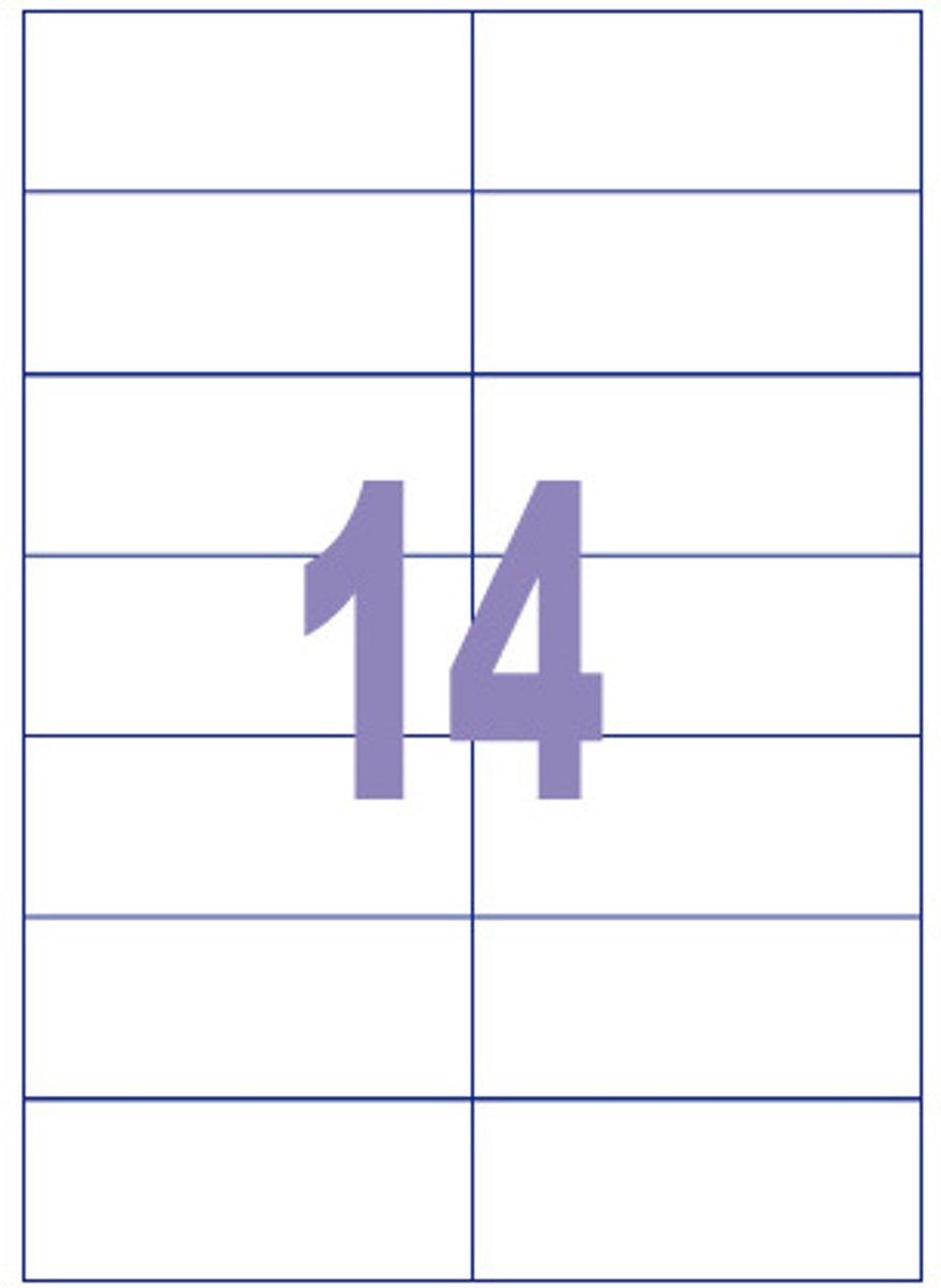 Kangaro etiket - injet laser kopieer - 105x42,4mm - 100 vel - 14 stickers per vel