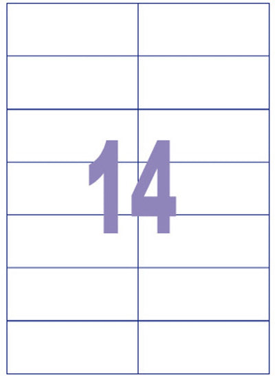 Kangaro label - inkjet laser copy - 105x42.4mm - 100 sheets - 14 stickers per sheet - k-10542