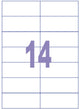 Kangaro etiket - injet laser kopieer - 105x42,4mm - 100 vel - 14 stickers per vel
