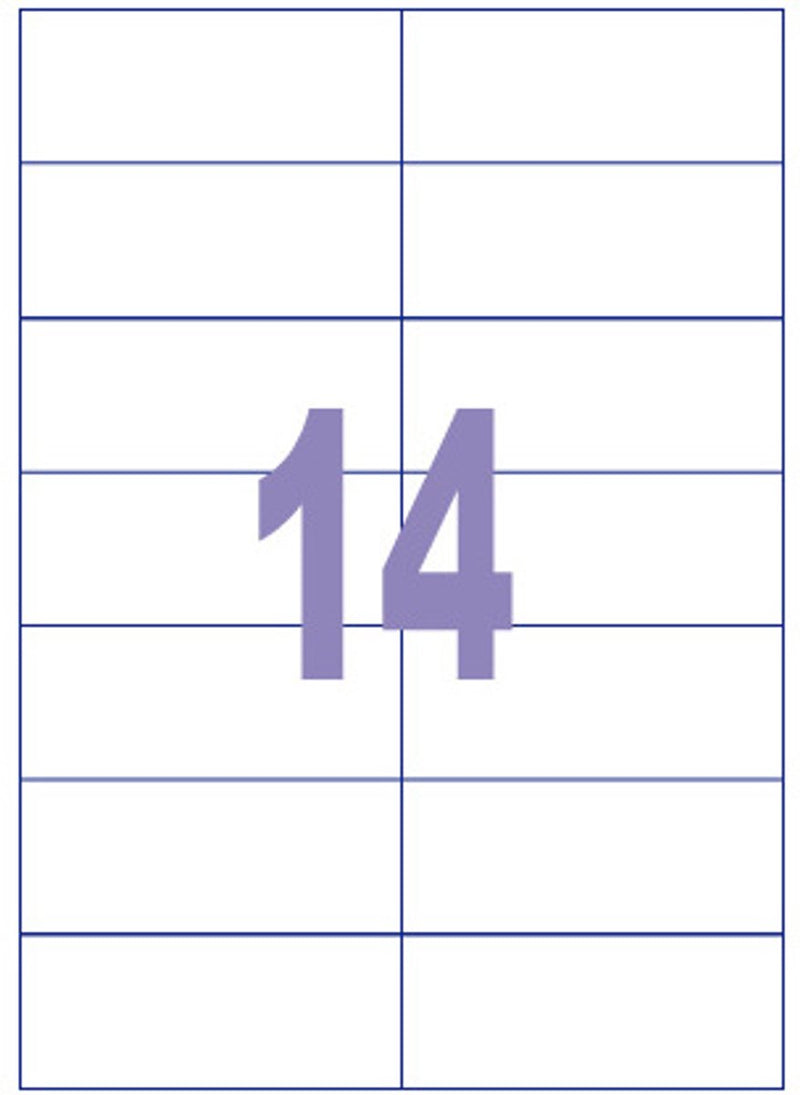 Kangaro etiket - inkjet laser kopieer - 105x42,4mm - 100 vel - 14 stickers per vel - k-10542