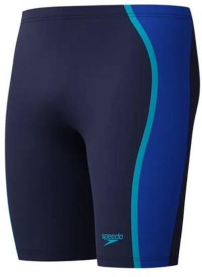 Costume da bagno sportivo da uomo Speedo Solid Splice Jammer - blu navy