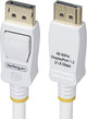 Startech 3m vesa gecertificeerde displayport 1.2 kabel, wit, 4k60hz, 21.6gbps, vergrendelbare dp connectors, dp 1.2 kabel