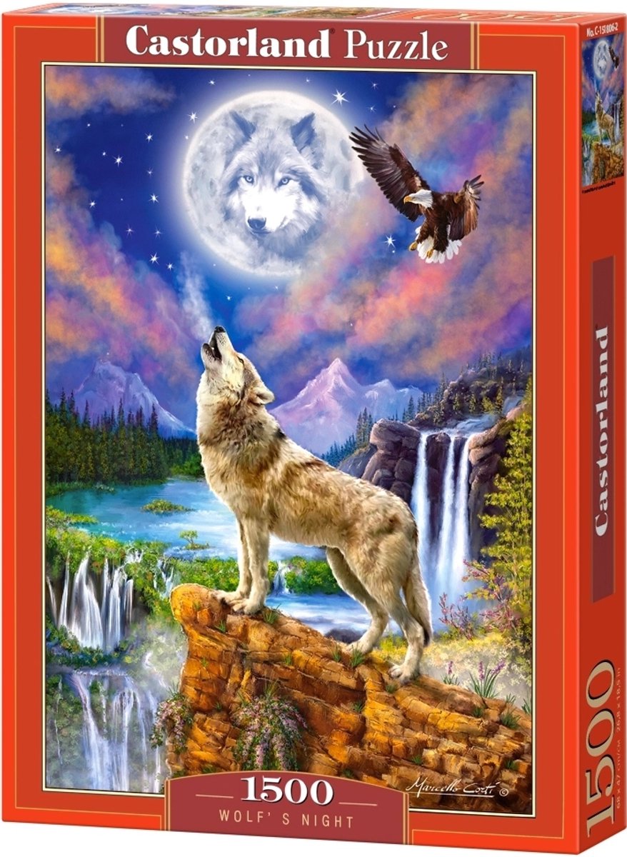 Castorland wolf's night – puzzel – 1.500 stukjes – satijnen afwerking – perfecte pasvorm – europese kwaliteit