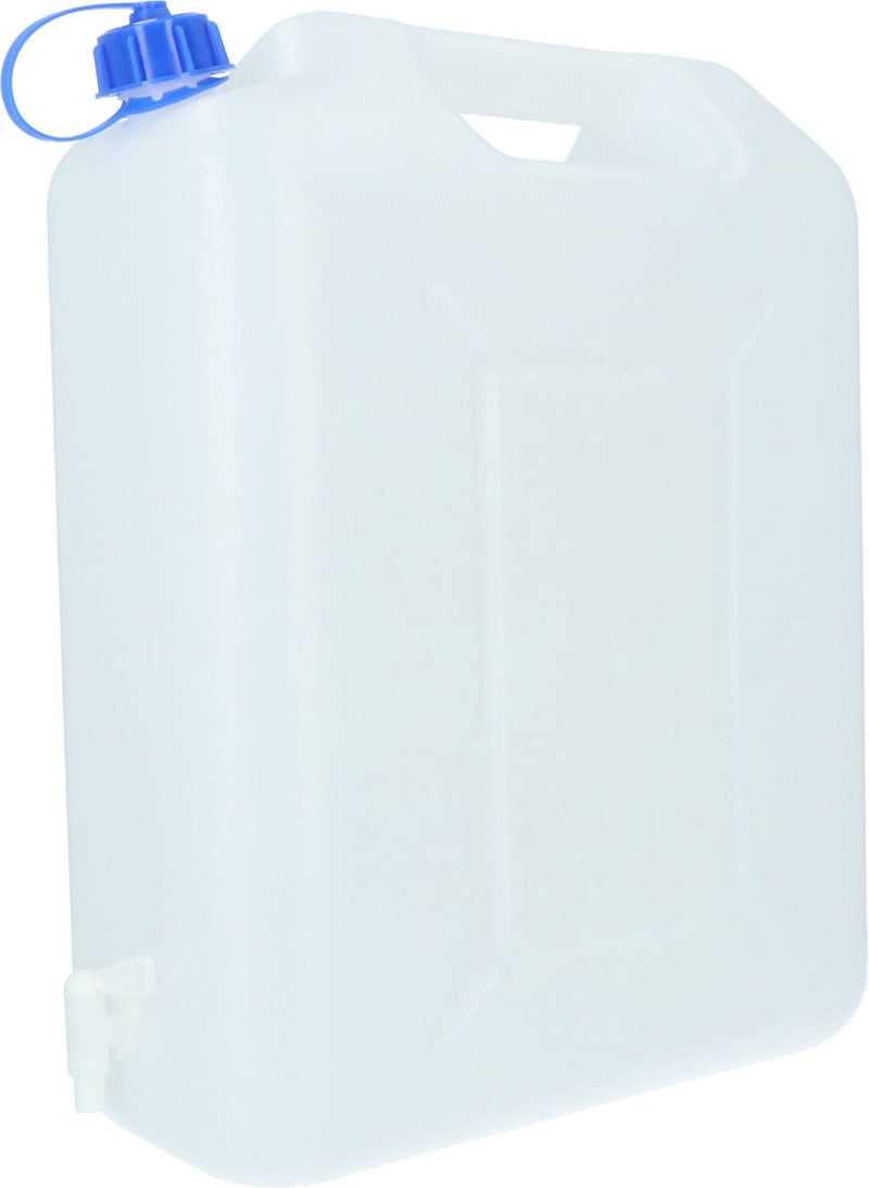 Jarra de agua Carpoint con grifo - 20 litros - plástico resistente - práctico grifo para verter - gran abertura de llenado - con tapón de rosca y grifo