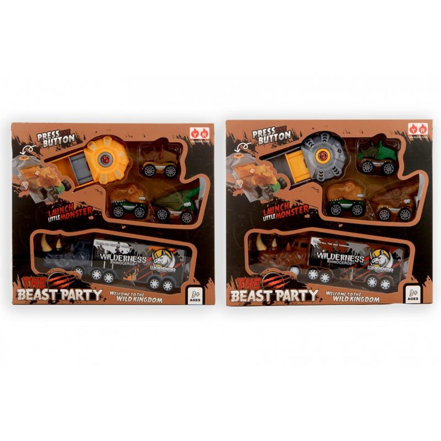 Camión dino 20cm + 3 coches de tiro