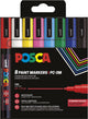 Posca paintmarker pc-3m - 1.8 - 2.5 mm - uni mitsubishi pencil - etui van 8 stuks in geassorteerde basiskleuren