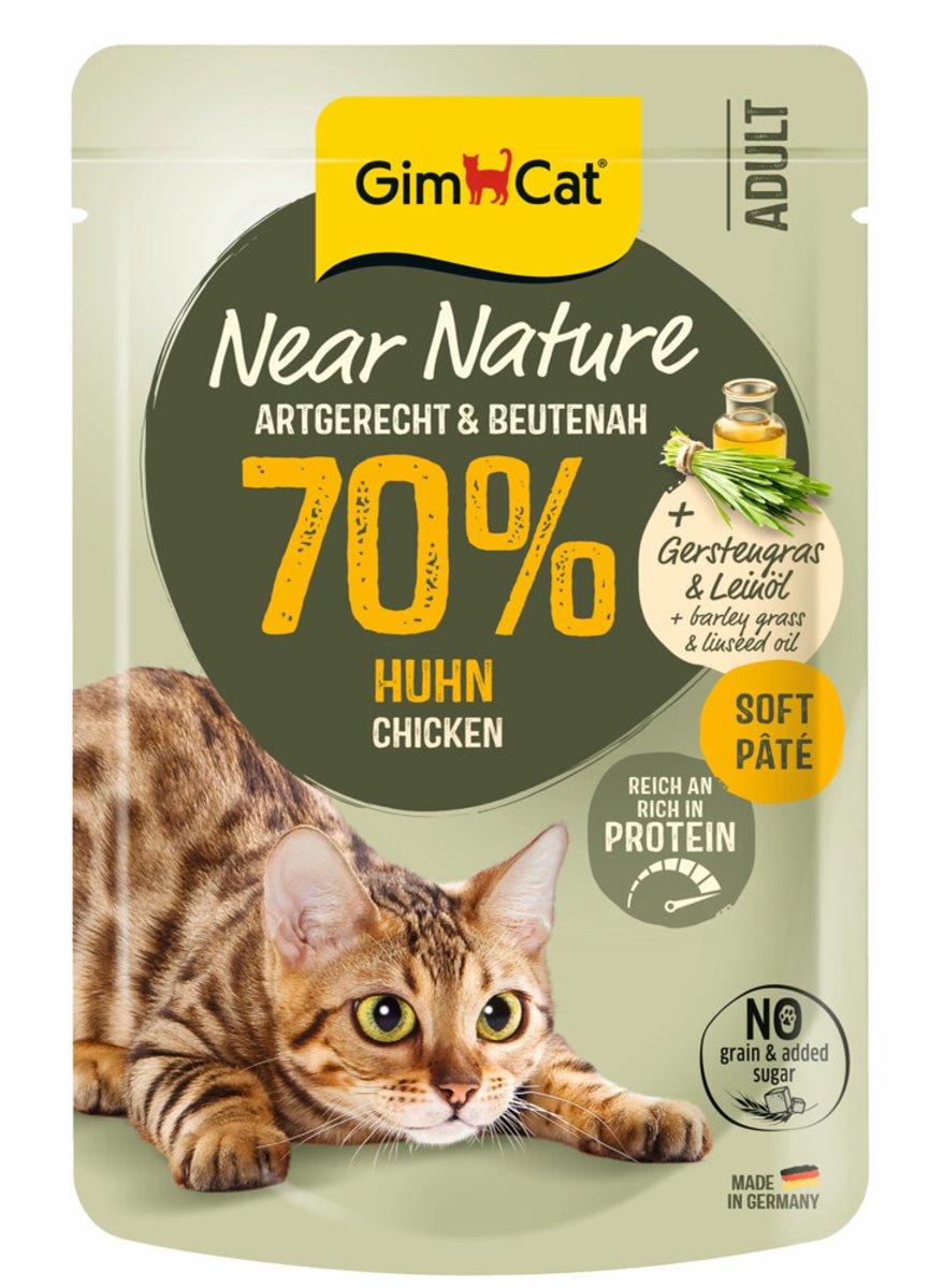 Cibo per gatti Gimcat Near Nature Pollo - 16 x 85 gr - Confezione risparmio