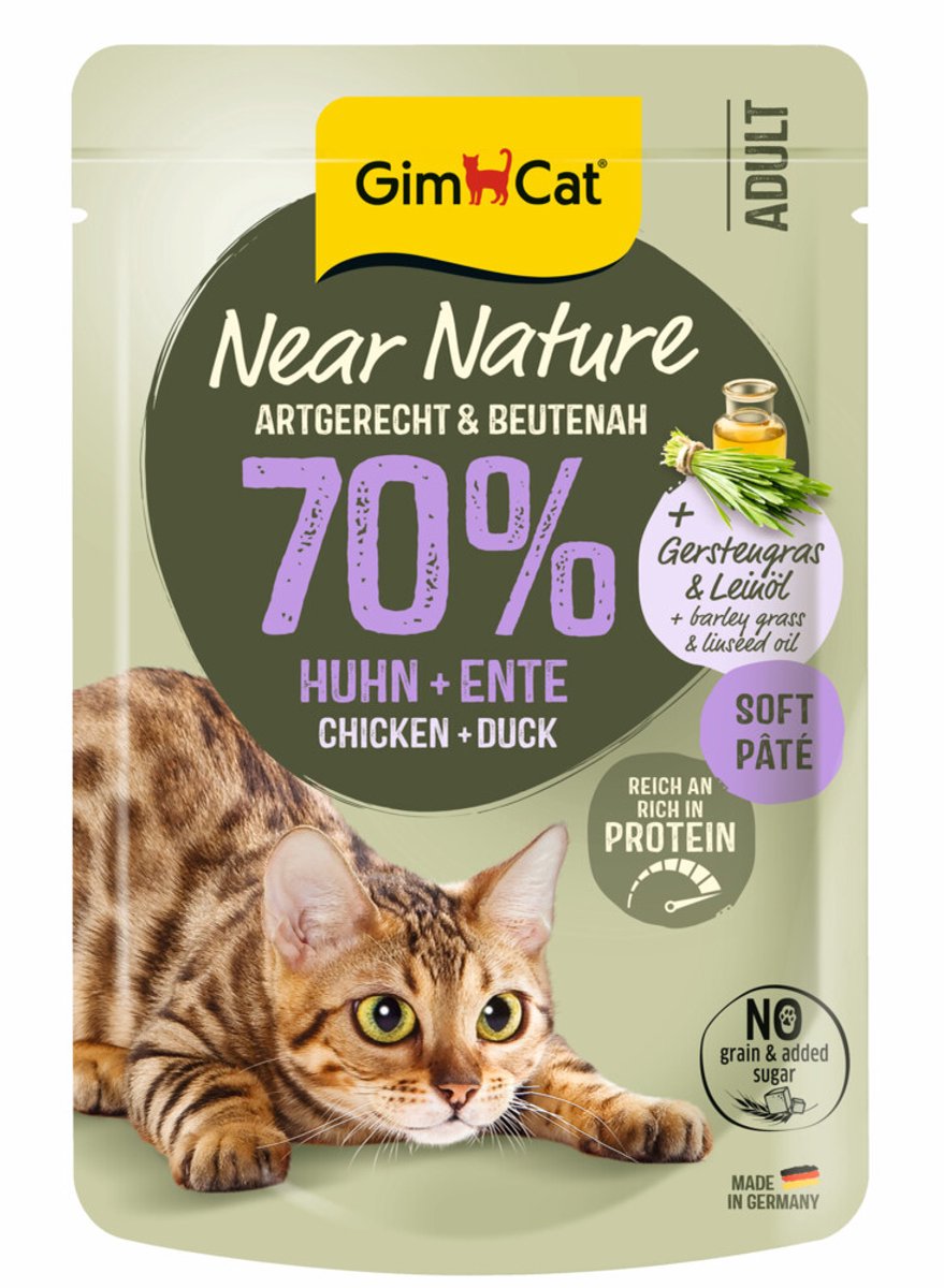 Gimcat kattenvoer near nature kip eend - 16 x 85 gr - voordeelverpakking