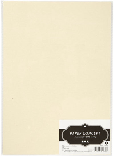 Creativ company mother of pearl cardboard, a4, sheet 210x297 mm, 250 g, beige mother of pearl, 10 sheets 1 box