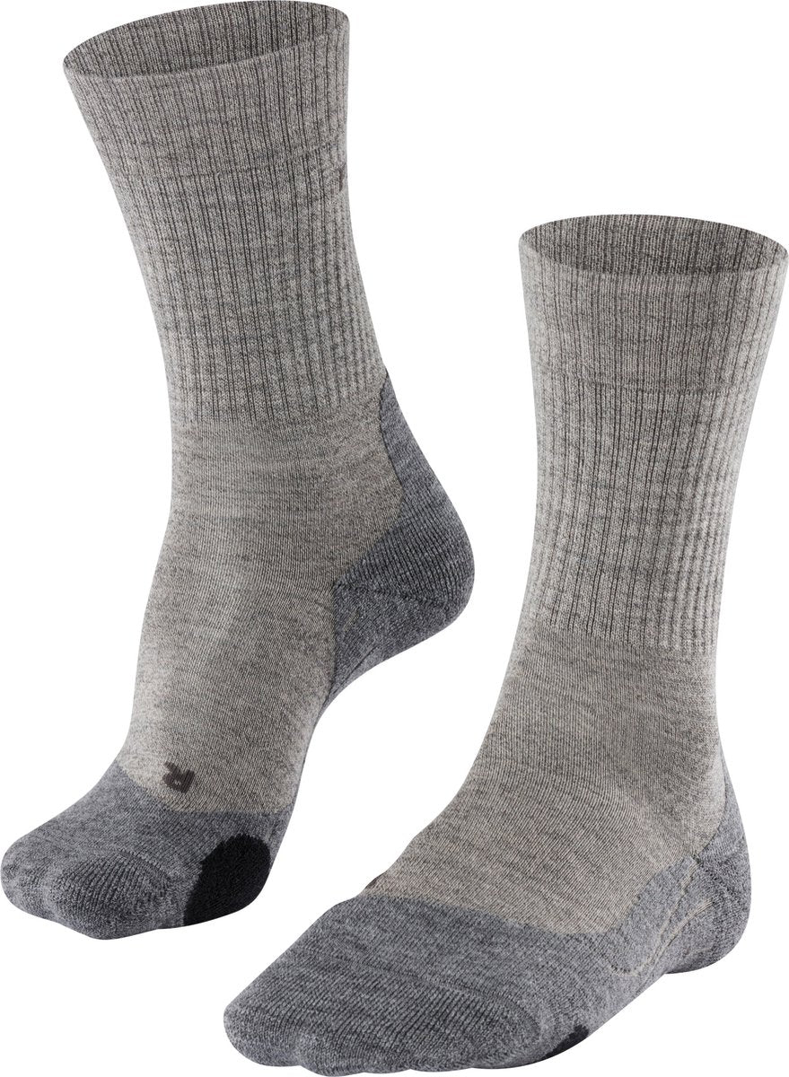 Falke tk2 wool wandelsokken anti blaren, medium padding merinowol sportsokken dames beige - maat 41-42