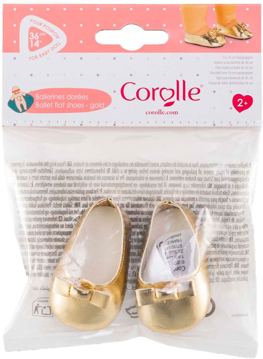 Scarpe da ballo in oro corolle per baby pop, 36 cm