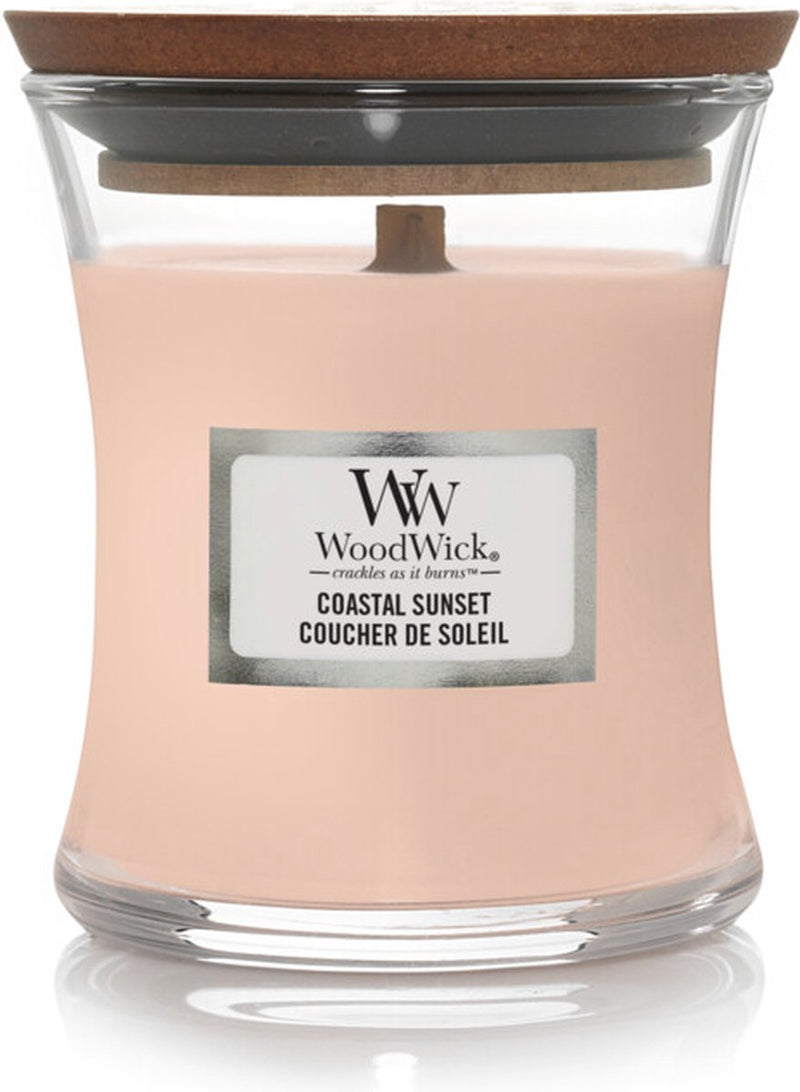 Mini candela profumata Woodwick - tramonto costiero - 20 ore di combustione - 85 gr - 8 cm ø 7 cm