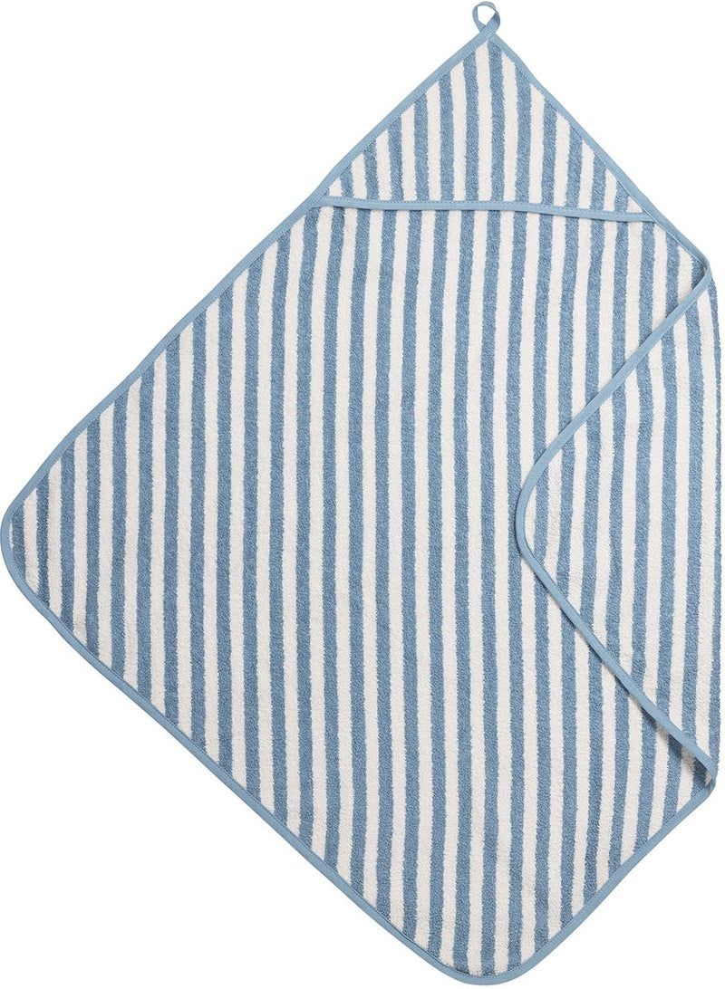 Capa de baño Meyco baby fat stripe - rizo jacquard - azul jeans - 75x75cm