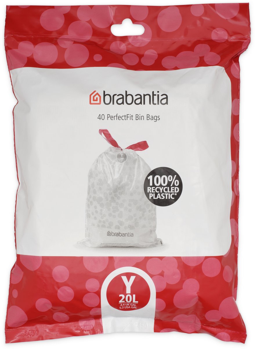 Sacchi spazzatura Brabantia Perfectfit - 20 l - codice y - 40 pezzi