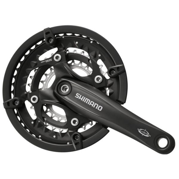 Shimano Crankset 3 x 10 velocità Trekking FC-T521 con crankarm da 175 mm 44-32-24t Octalink Black