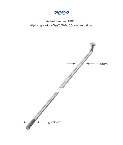 Spaken 275-14 Alpina Raggi Ø2,00 mm FG 2.3 - zinco (144 pezzi)