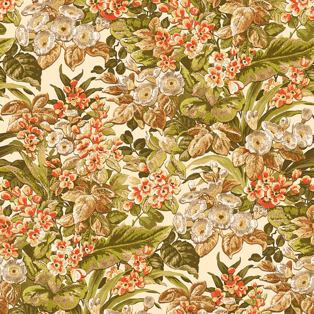 Cubiertas de pared holandesas Papel de pantalla holandés Floral Green