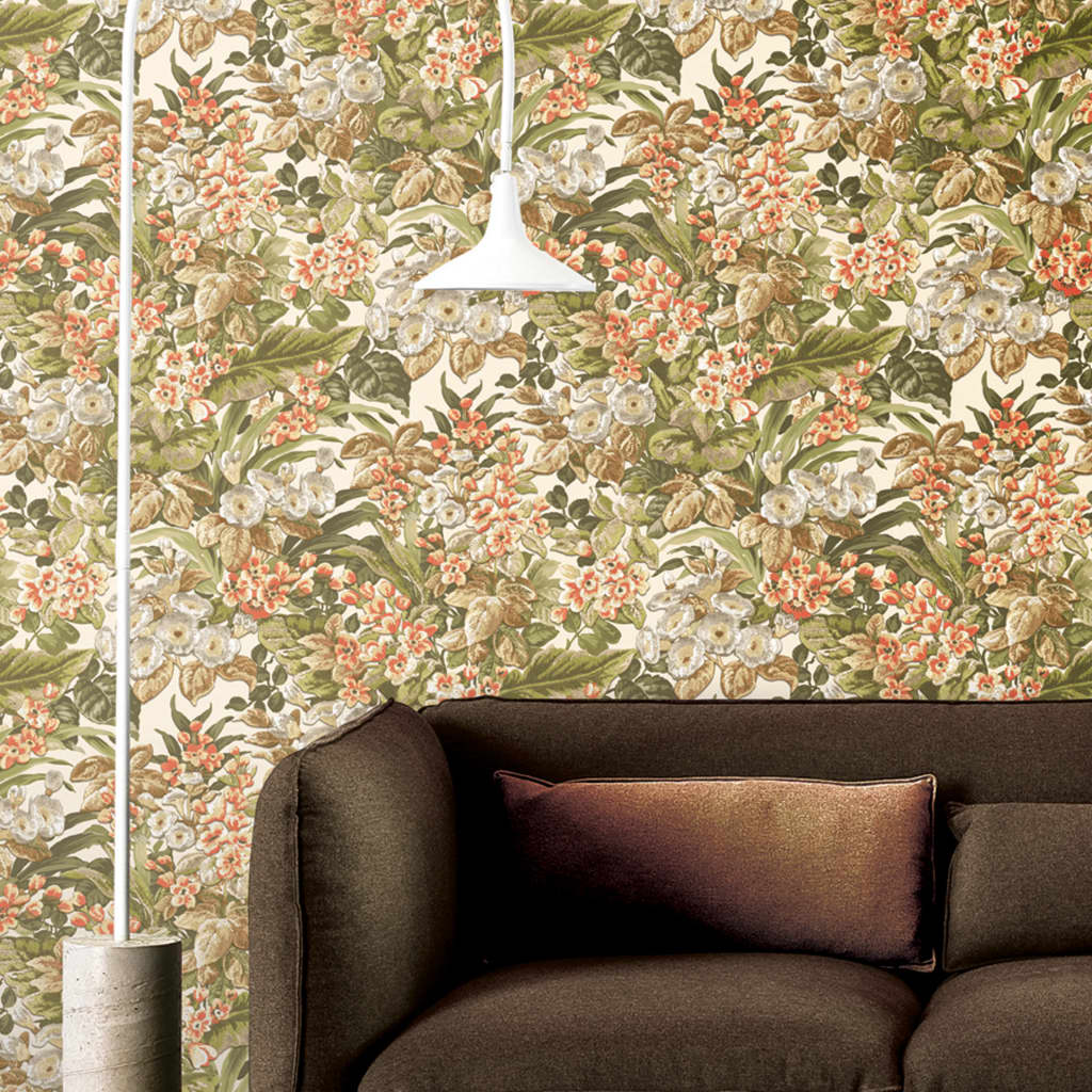Cubiertas de pared holandesas Papel de pantalla holandés Floral Green