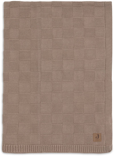 Coperta per culla Jollein - 75x100 cm - maglia a scatola - caffè latte
