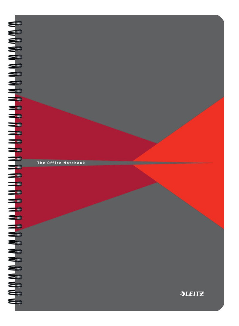 Leitz office notitieboek a4 gelijnd - met pp omslag - 80 grams papier - rood