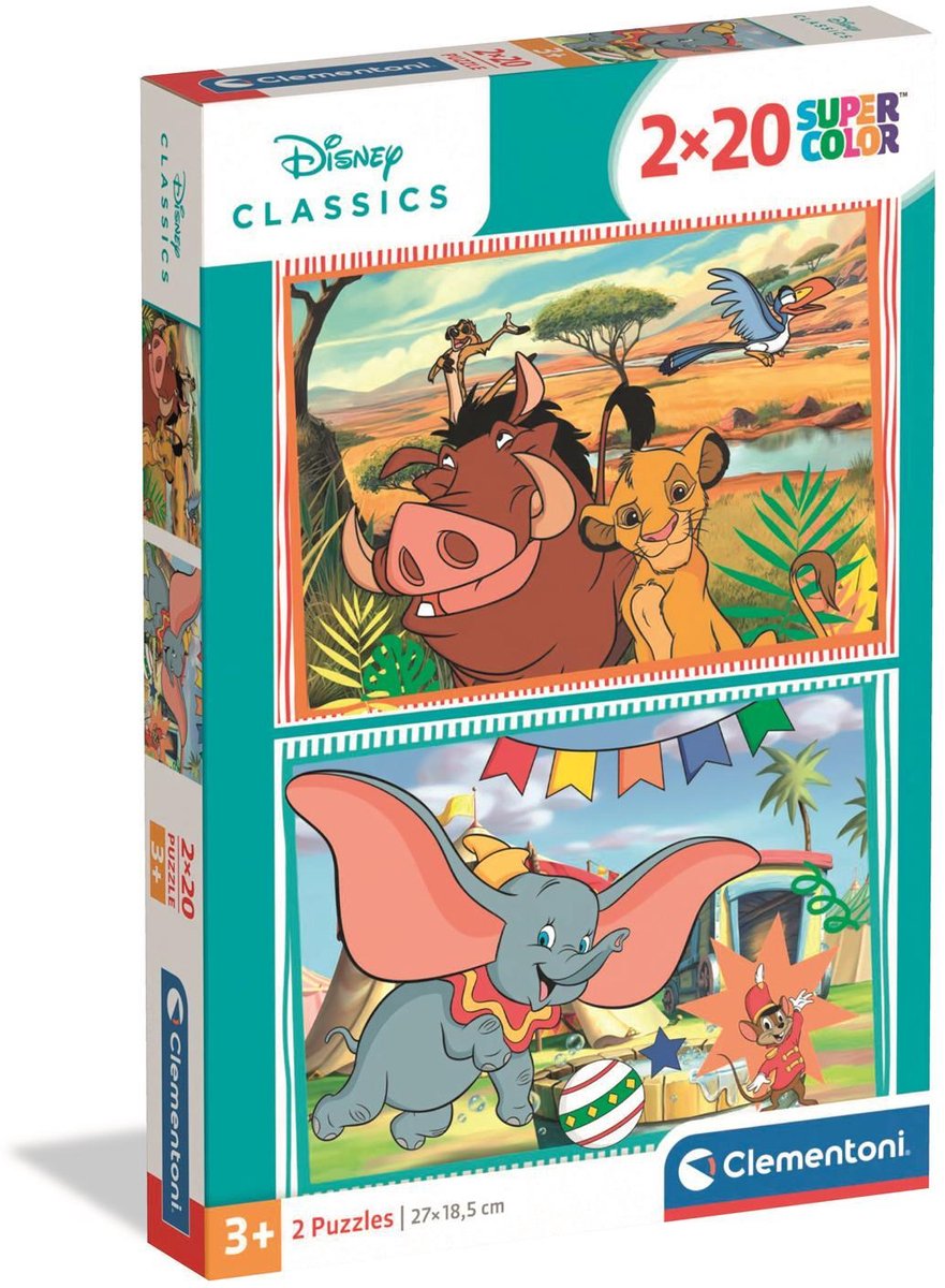 Clementoni - 2x20 piezas - clásico de disney
