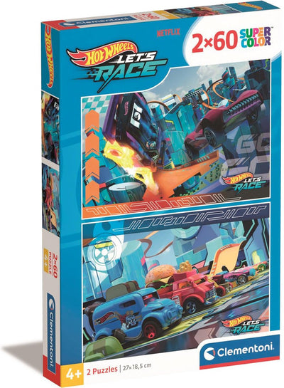 Clementoni puzzle puzzle super color ruote calde, 2x60st.