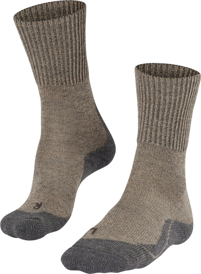 Falke tk1 wool anti-blaar dik wol functioneel materiaal wandelsokken dames beige - maat 39-40