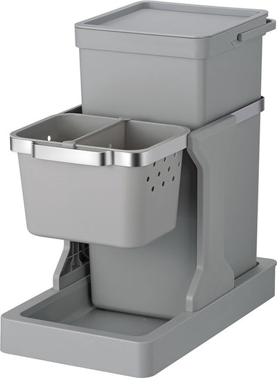 Eko - deco inbouwafvalemmer 20+4 liter - plastic stainless steel - grijs - prullenbak