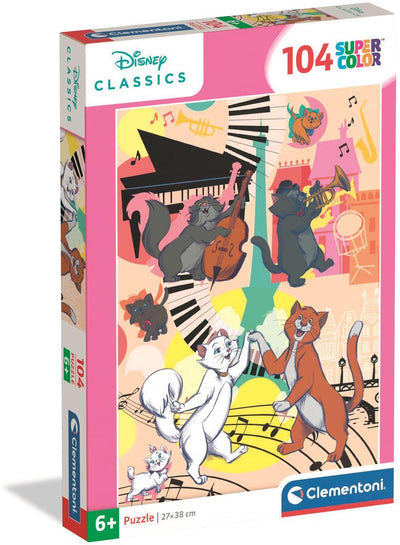 Clementoni - puzzle - 104 pezzi - aristogatti - puzzle per bambini - dai 6 anni
