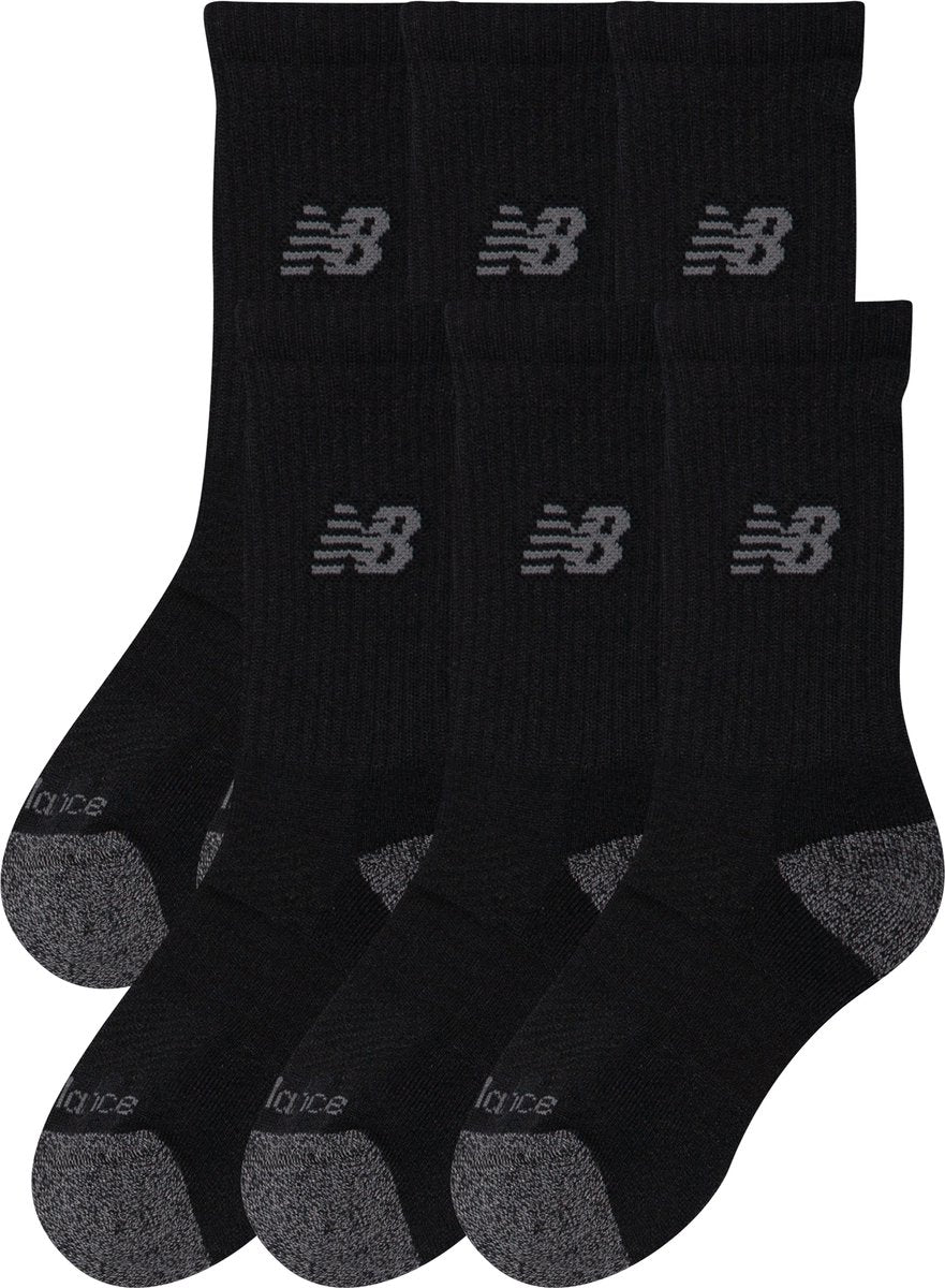 New balance active crew calcetines paquete de 3 calcetines deportivos unisex - negro