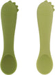 Trixie | paquete de 2 primeras cucharas para bebés - mr. dinosaurio - silicona suave - fácil agarre - 4m+