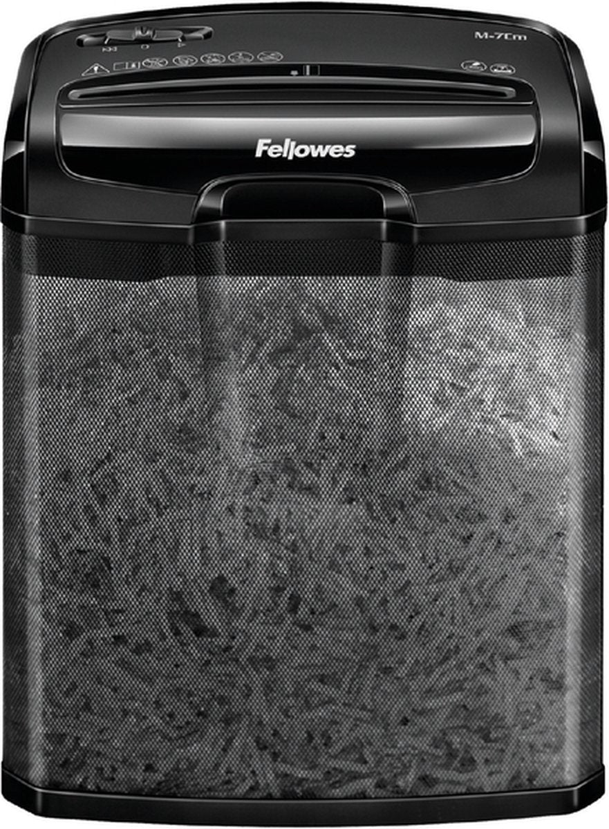 Trituradora de papel Fellowes m-7cm negra 13l