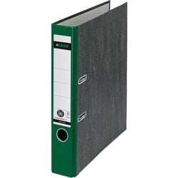 Ordner leitz 1050 cartoncino 5,2 cm risguardo etichetta verde con foro per il pollice sul dorso